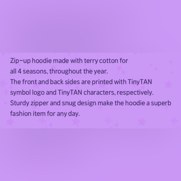 BTS Official Tiny Tan Zip-Up Hoodie Women’s Size XL - Picture 7 of 7